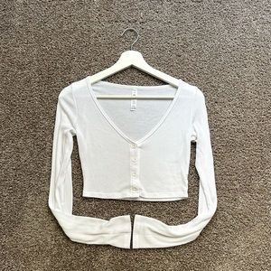 Alo Yoga Ribbed Cropped Whisper Cardigan